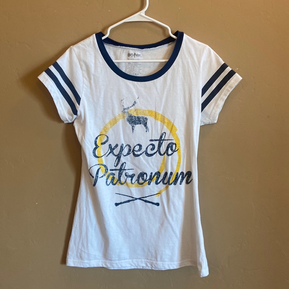 Harry Potter tshirt XL Juniors white blue 50 cotton 50 polyester